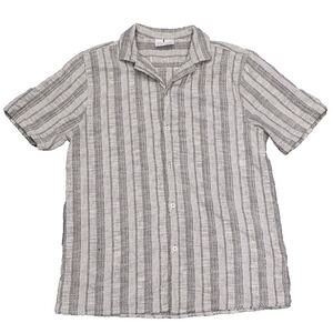 Larsson & CO Premium Men’s Textured Stripe Short Sleeve Shirt XL Gray A004240